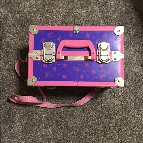 Vintage Caboodle pink and purple with butterflies - Picture 6 of 7